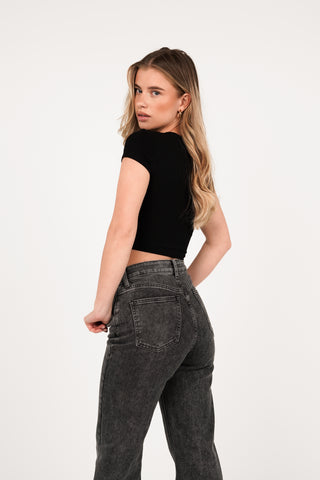 Tall straight leg jeans grijs - Lux