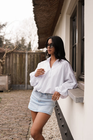 Cropped blouse peplum wit - Marley
