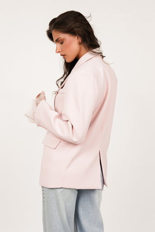 Oversized blazer met kant roze - Aileen