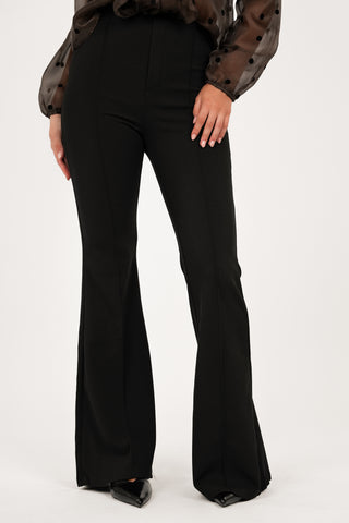 Flared pantalon met bies zwart - Poppy