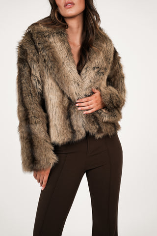 Nepbontjasje dames camel/bruin - Gaby