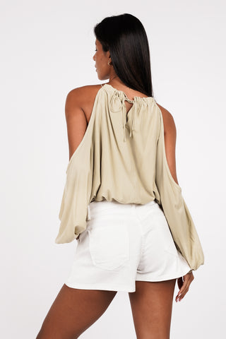 Witte denim short high waist - Rozan
