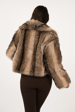 Nepbontjasje dames camel/bruin - Gaby