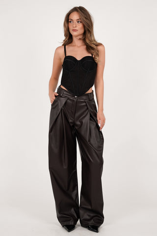 Czarny top gorsetowy z siateczki – Lola