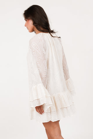 A-lijn jurkje met paisley print creme - Madison