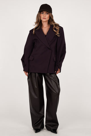 Oversize’owa marynarka Twist, fioletowa – Drew