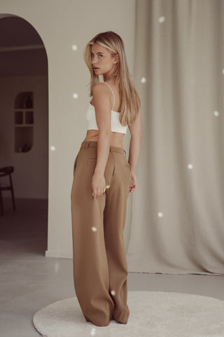 Pantalon balloon fit taupe - Isadora