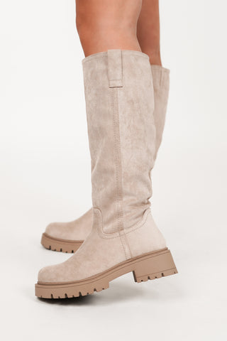 Hoge laarzen suede beige - Gloria