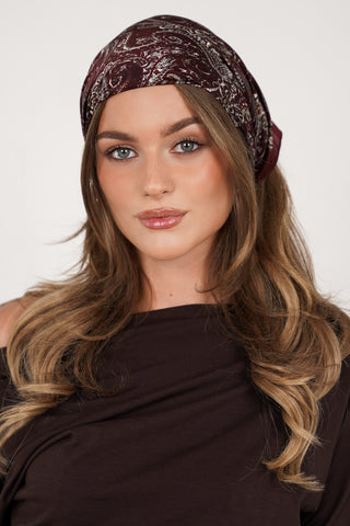Sjaal met paisley print bordeaux - Cheryl