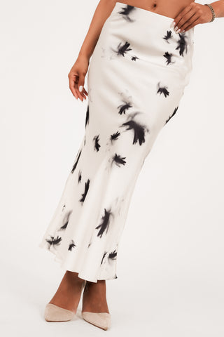 Maxi rok met print wit/zwart - Yoni