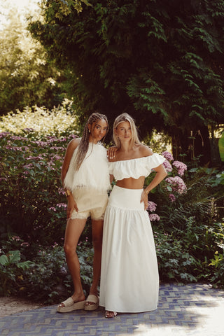 High waisted short met kant geel - Joyce