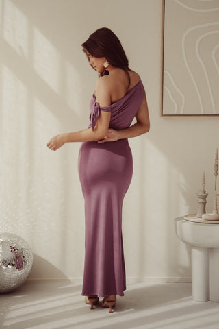 Lange jurk bruiloft mauve - Mikki