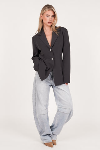 Getailleerde blazer grijs - Moon