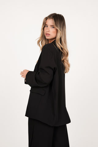 Oversized blazer wijd model zwart - Kate