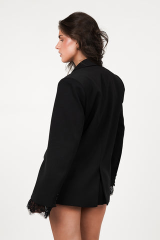 Oversized blazer met kant zwart - Aileen