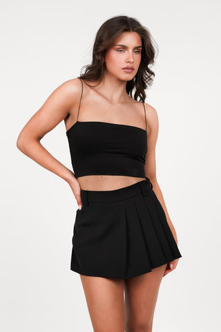 Skort met plooien zwart - Ilona