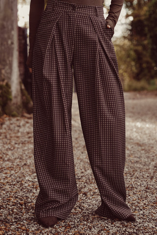 Balloon fit trousers with print brown - Nelly