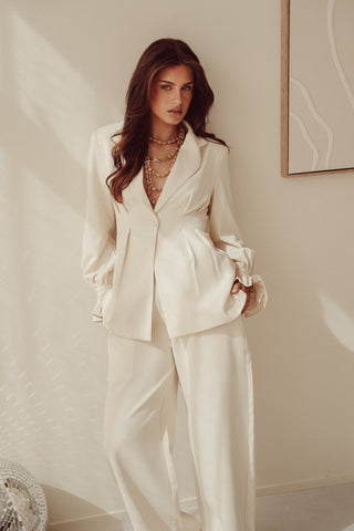 Getailleerde blazer beige - Valentina