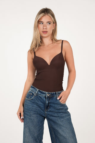Shapewear bodysuit choco bruin - Nomi