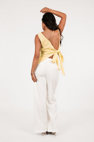 Pantalon dames wijd wit - Sophia