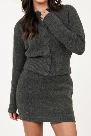 Gebreid wollen rokje grijs - Kelsey