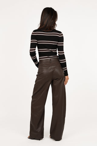 Leatherlook pants bruin - Sita