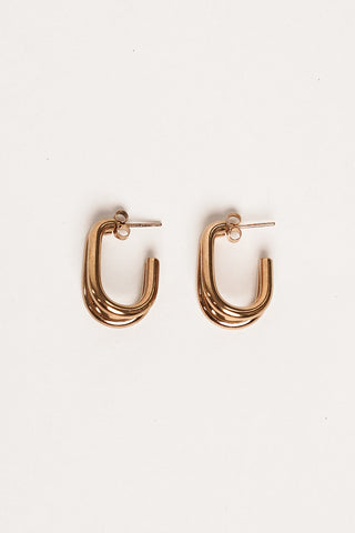Oorhangers ovaal goud - Alix