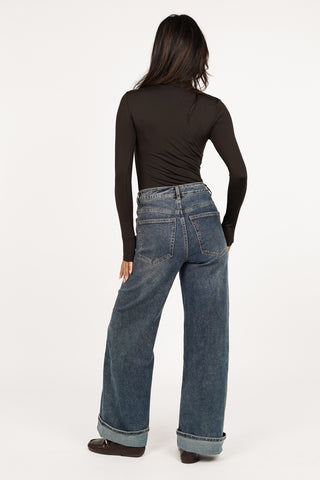 Wide leg jeans high waist blauw - Claire