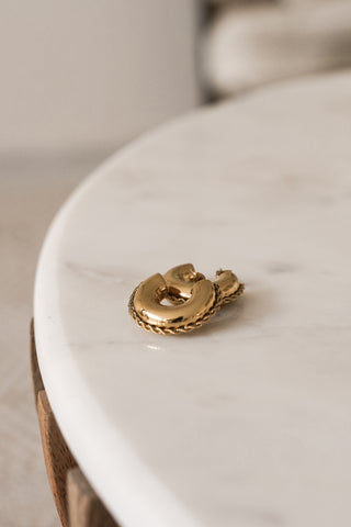 Gouden oorringen twist groot - Ada