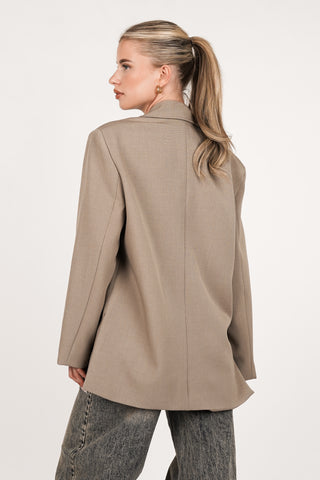 Oversized blazer asymmetrisch taupe  - Clara