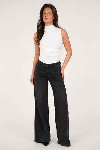 Tall Wide Leg Jeans Acid Wash Blau - Macy