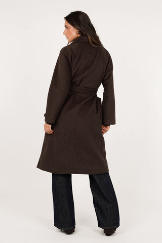 Trenchcoat dames wol bruin - Flow