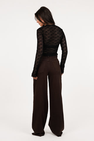 Tall wide leg jeans bruin - Jadia