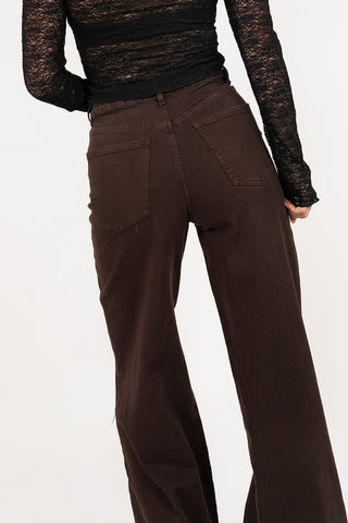 Tall wide leg jeans bruin - Jadia