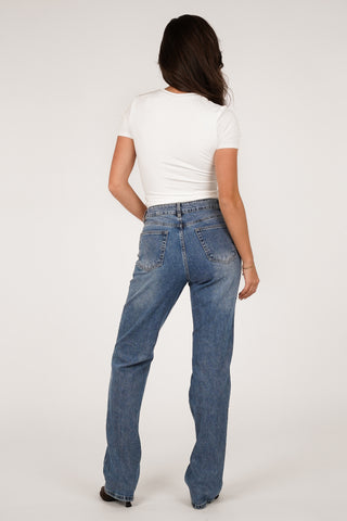 Tall straight leg jeans blauw - Biba