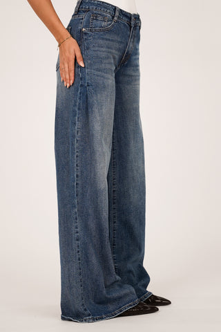 Tall Wide Leg Jeans Acid Wash Blau - Macy