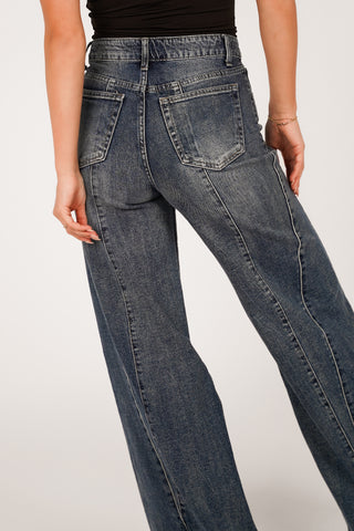 High waist jeans met detail blauw - Cody