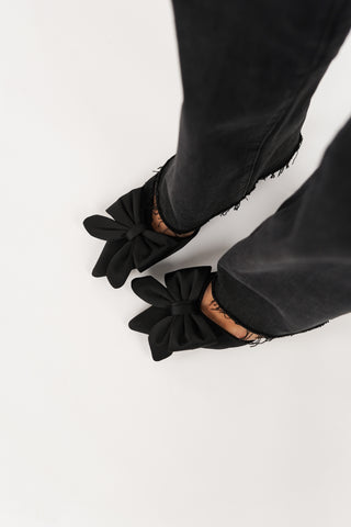 Slingback pumps met strik zwart - Berbel