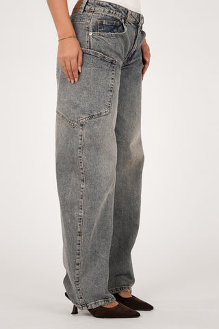 Barrel jeans met zakken blauw - Xenna