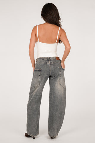 Barrel jeans met zakken blauw - Xenna