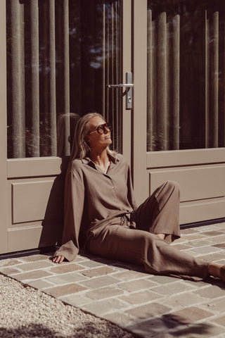 Oversized blouse dames bruin - Hunter