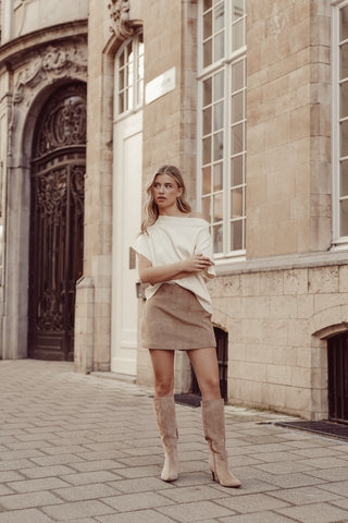 One shoulder top asymmetrisch creme - Lexia