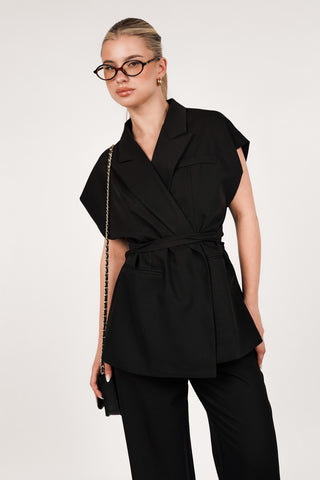 Wikkel gilet zwart - Toria