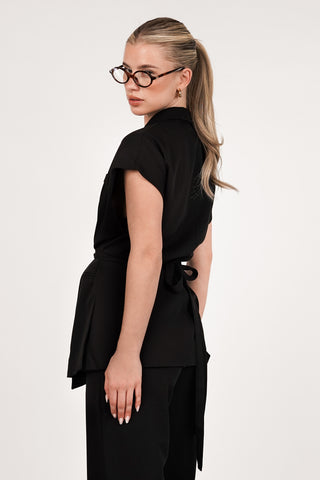Wikkel gilet zwart - Toria