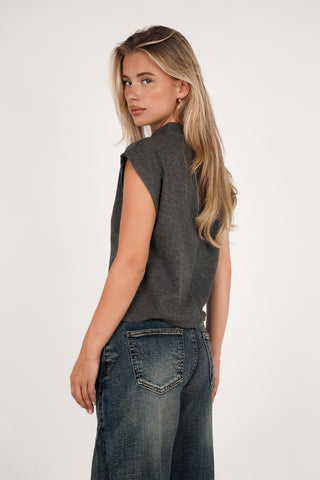 Zachte top knitted grijs - Eline