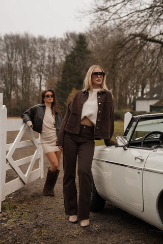 Denim blouse oversized bruin - Novi