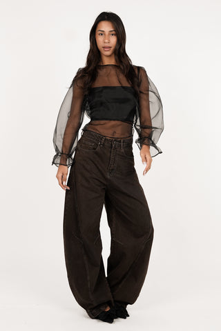 Doorschijnende blouse wijd zwart - Alba