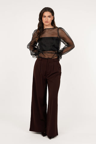 Doorschijnende blouse wijd zwart - Alba