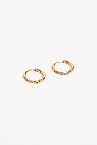 Dunne oorringen met strass goud - Kylie