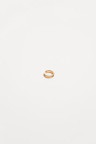 Earcuff 2 ringen met strass goud - Alexis